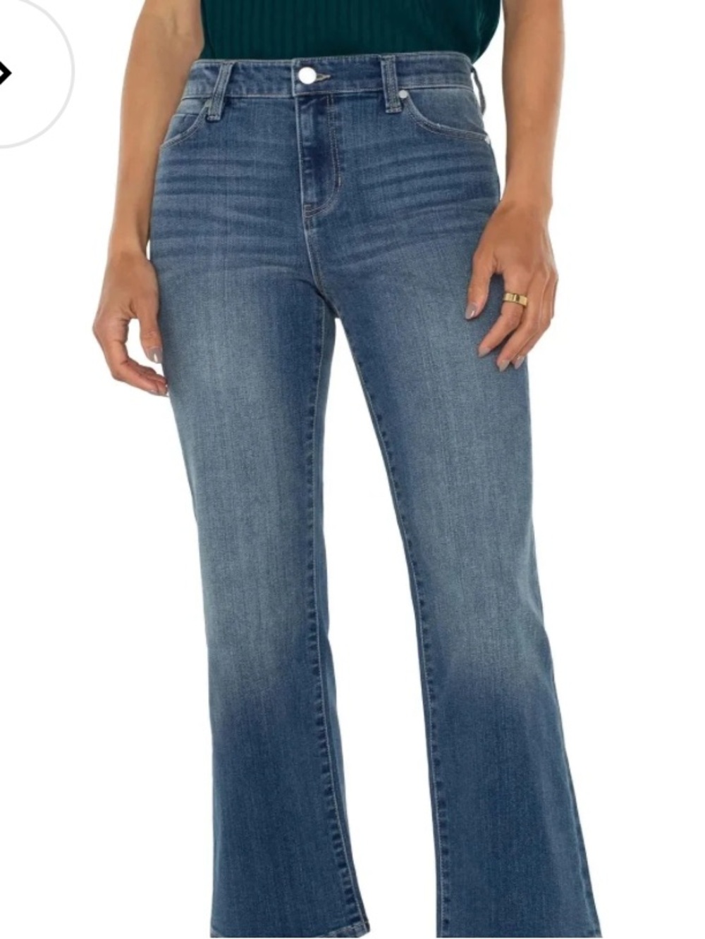 Liverpool Mid-Rise crop Blue Flare Jeans